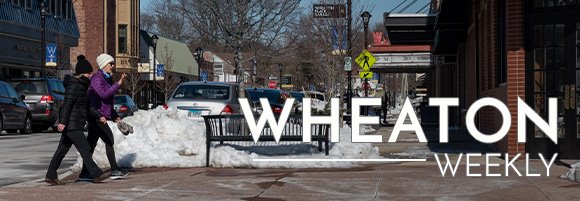 Wheaton Weekly Header - People walking downtown