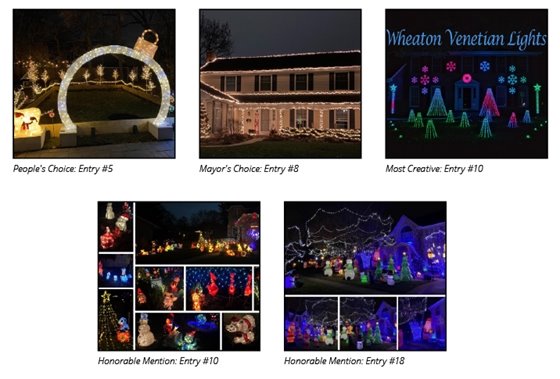 Decorated houses with lights