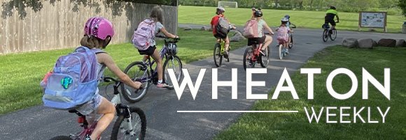 Wheaton Weekly Header - Kids biking to School