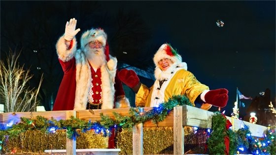 Santa on a Parade Float