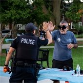 Police with Resident