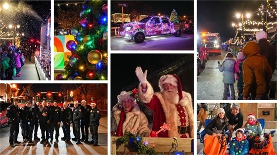 Parade Photo Collage of Santa and Parade Floats