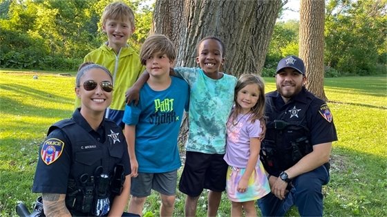 Police Officers with Kids