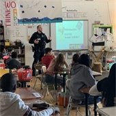Wheaton Police Officer Talking to Students