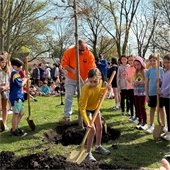 Arbor Day Child Planting Tree