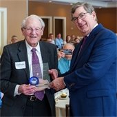 Mayor with Donald Westlake