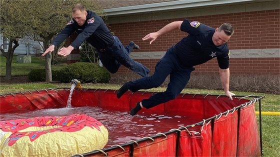 Police Officers Participating in Polar Plunge