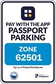 Passport Parking sign