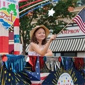 Parade Goers on a Float