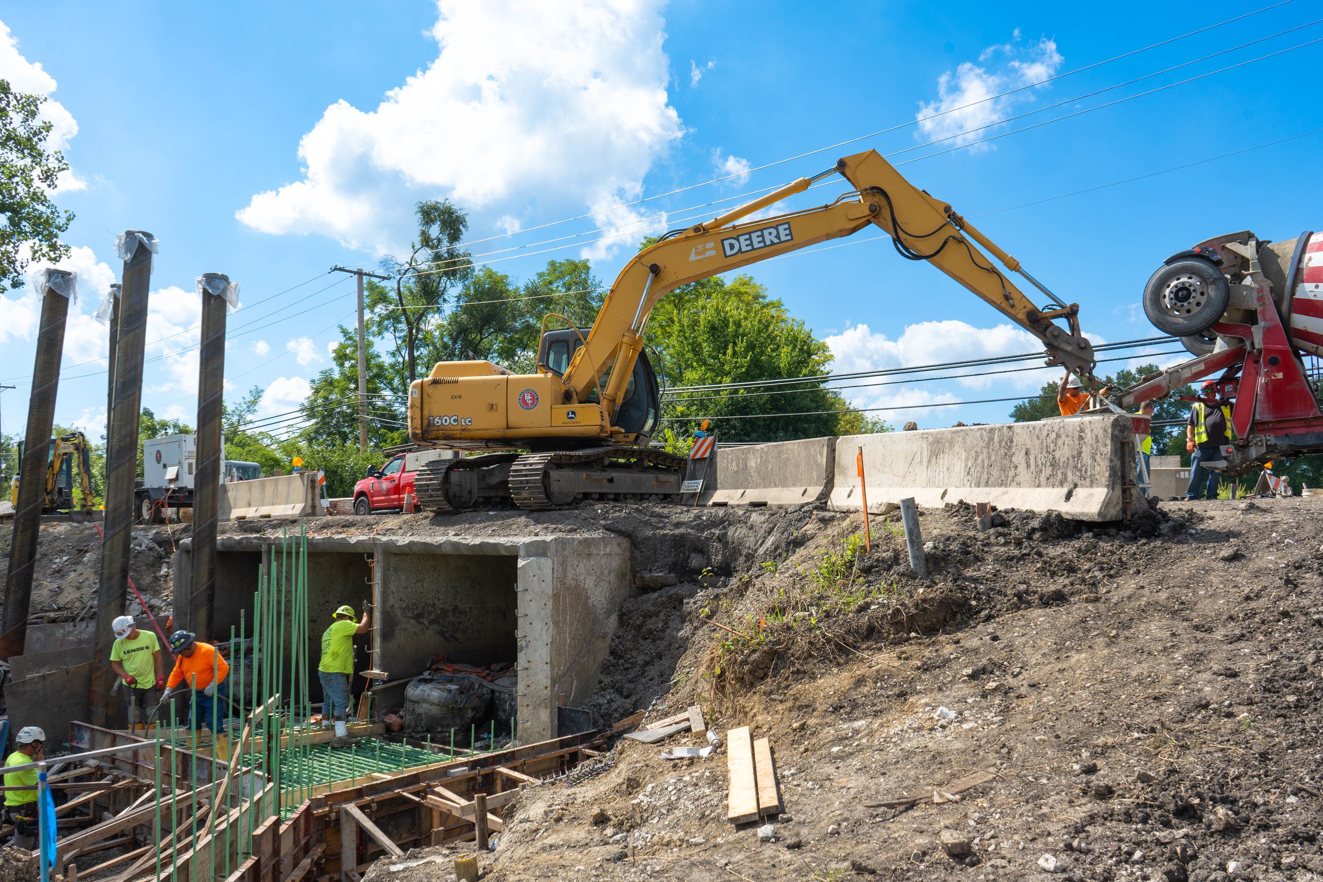 Crews working to pour concrete